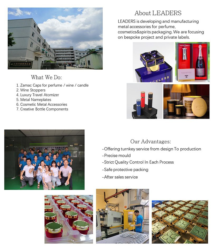 Zamac Perfume Cap Factory in China